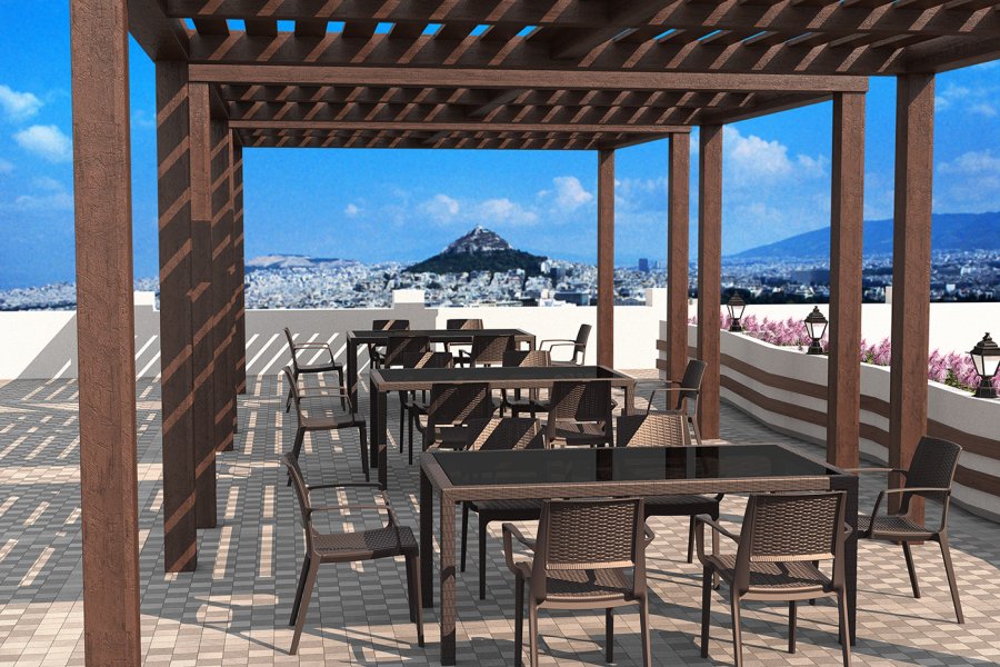 Кресло пластиковое плетеное Siesta Contract Capri коричневый
