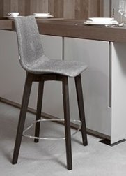 Стул полубарный с обивкой Scab Design Natural Zebra Pop венге, светло-серый