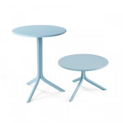 Стол пластиковый обеденный Spritz + Spritz Mini, голубой, Ø605х400-765 мм