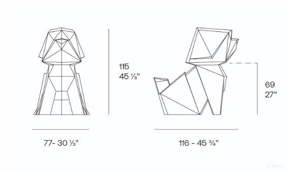 Фигура дизайнерская пластиковая Origami Inu Basic
