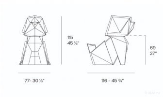 Фигура дизайнерская пластиковая Origami Inu Basic