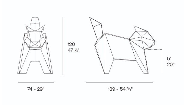 Фигура дизайнерская пластиковая Origami Neko Basic
