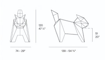 Фигура дизайнерская пластиковая Origami Neko Basic