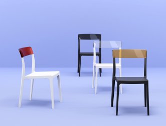 Стул пластиковый Siesta Contract Flash черный, янтарный
