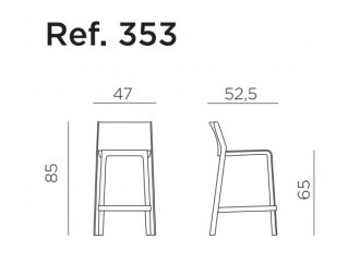 Стул пластиковый полубарный Nardi Trill Stool Mini табак