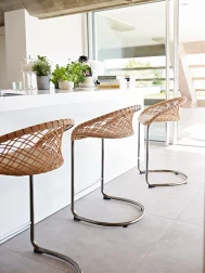 Стул полубарный плетеный MIDJ Stool P47 H65 M TS_CU