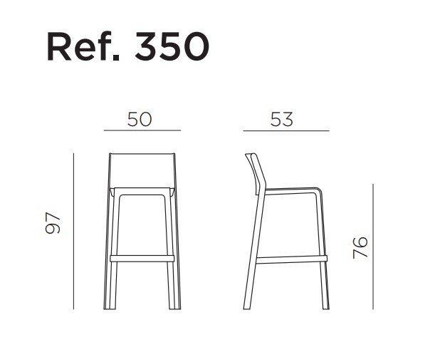 Стул пластиковый барный Nardi Trill Stool серый