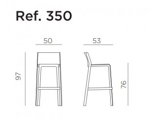 Стул пластиковый барный Nardi Trill Stool серый