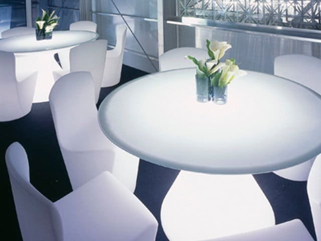 Стол пластиковый со стеклом светящийся Ed Lighting