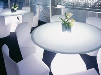 Стол пластиковый со стеклом светящийся Ed Lighting