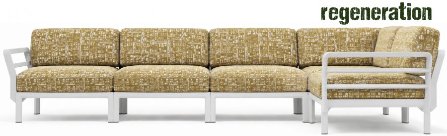 Диван пластиковый с подушками Maximo 5 Lumière