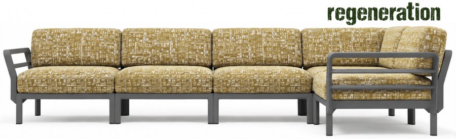Диван пластиковый с подушками Maximo 5 Lumière