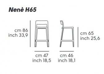 Стул полубарный пластиковый MIDJ Nene H65 PP