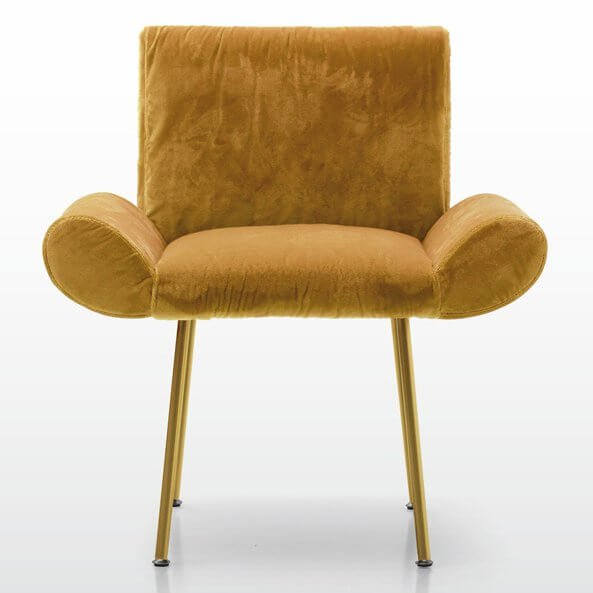 Кресло с обивкой Quinti Ginevra Design Roberto Baciocchi никелированный