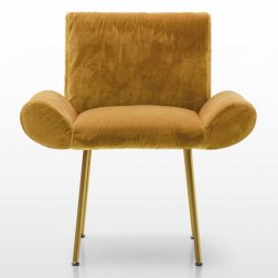 Кресло с обивкой Quinti Ginevra Design Roberto Baciocchi никелированный