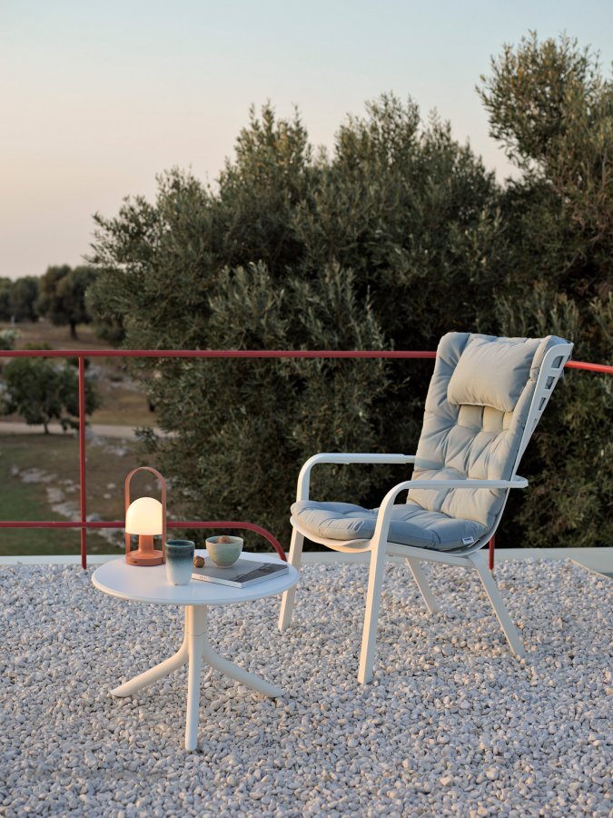 Стол пластиковый обеденный Spritz + Spritz Mini, белый, Ø605х400-765 мм