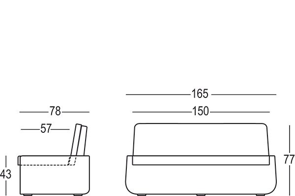 Диван пластиковый с подушками Bold