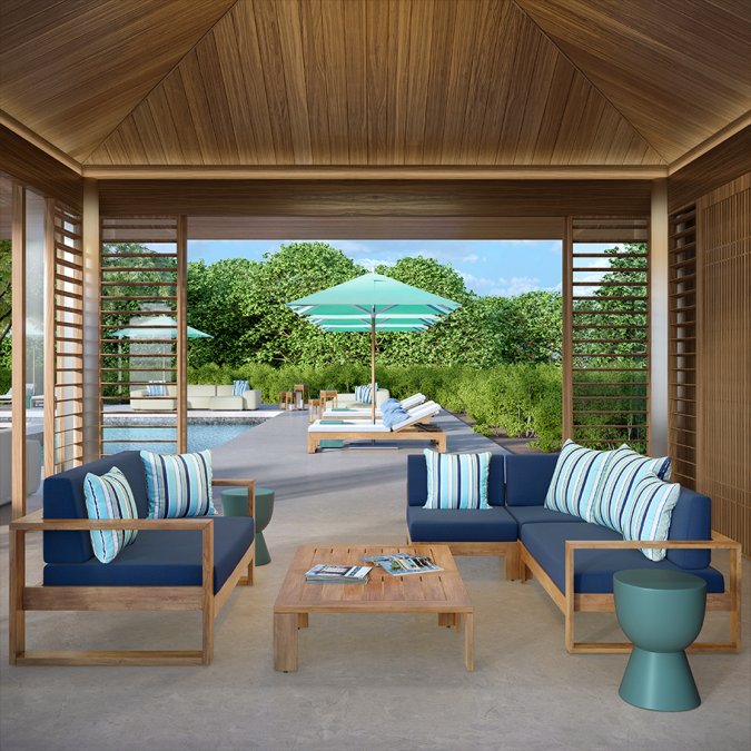 Диван двухместный с подушками Matisse Teak