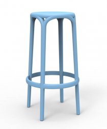 Табурет пластиковый барный Vondom Brooklyn Basic голубой