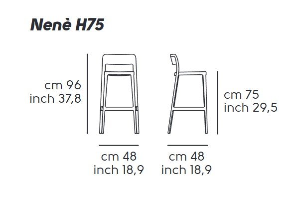 Стул барный пластиковый MIDJ Nene H75 PP