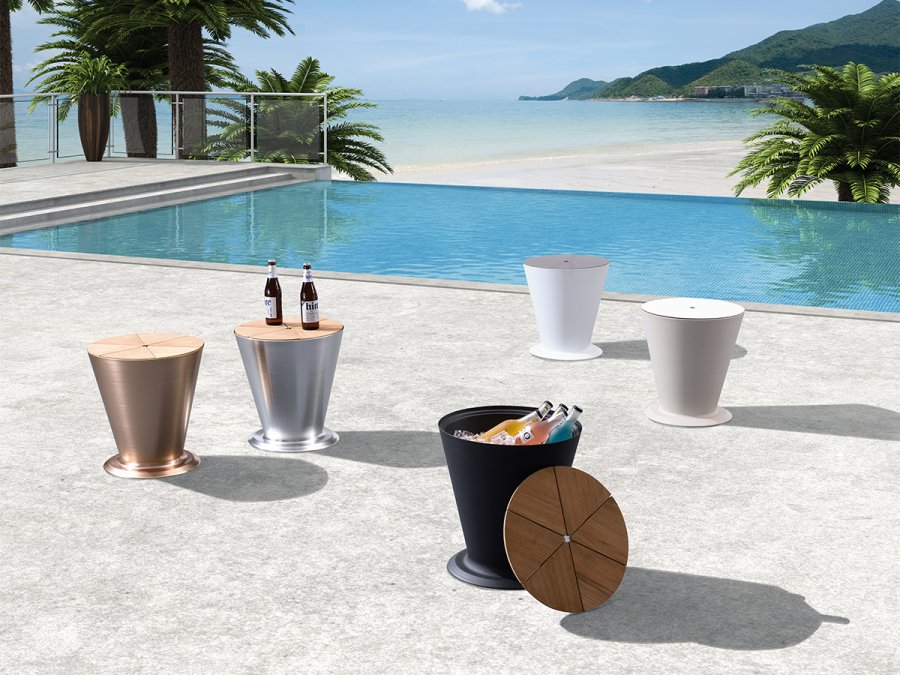 Столик кофейный металлический с контейнером для льда Icoo