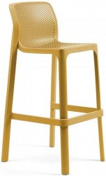 Стул пластиковый барный Nardi Net Stool горчичный