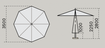 Зонт профессиональный Ø3.5 м Palladio Standard