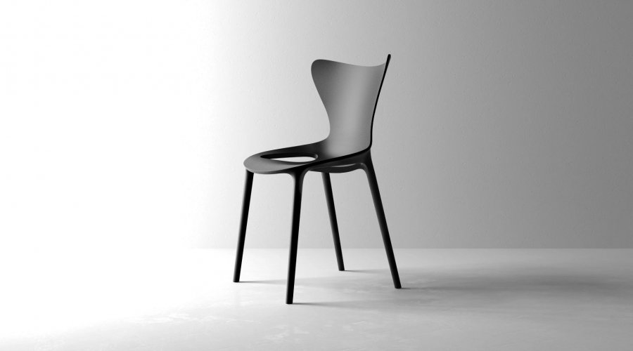 Стул пластиковый Vondom Love Revolution темно-серый Manta