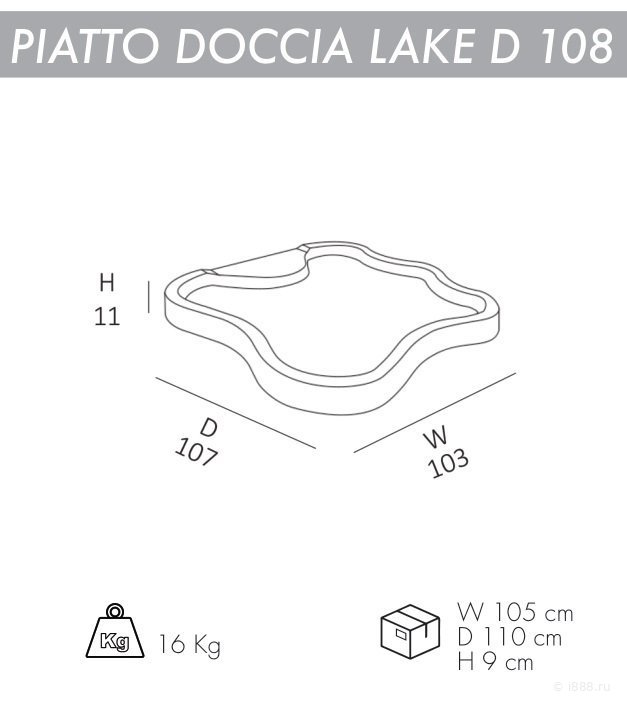 Поддон для уличного душа Lake D 108