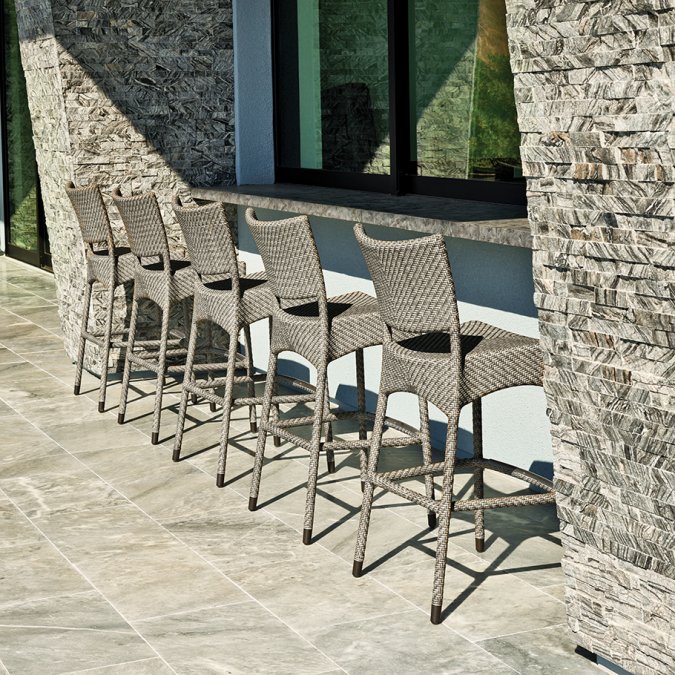 Стул барный плетеный JANUS et Cie Amari снежный