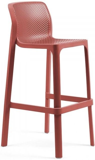 Стул пластиковый барный Nardi Net Stool коралловый