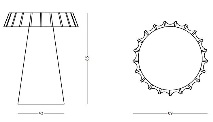 Стол пластиковый Fizzz Medium Pop, Ø690х850 мм