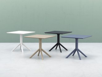 Стол пластиковый Sky Table 80, бежевый, 800х800х740 мм