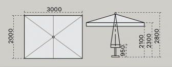 Зонт профессиональный 2х3 м Palladio Standard