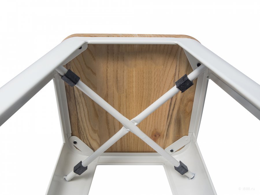 Табурет барный ST-GROUP Tolix Wood Bar 75 белый матовый