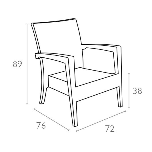 Кресло пластиковое плетеное с подушкой Miami Lounge Armchair