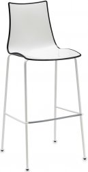 Стул барный пластиковый Scab Design Zebra Bicolore белый, антрацит