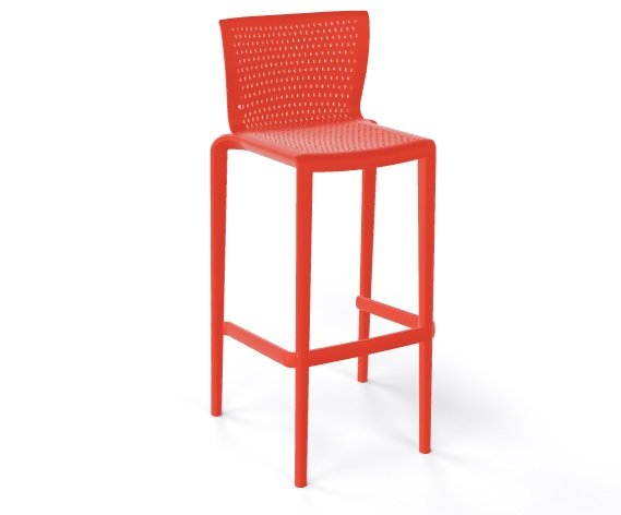 Стул пластиковый барный Gaber Spyker Stool красный