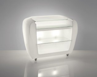 Стойка пластиковая барная светящаяся на колесах Roller Bar Lighting