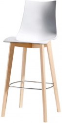 Стул барный пластиковый Scab Design Natural Zebra Antishock натуральный бук, белый