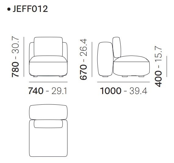 Модуль мягкий с подушкой Jeff