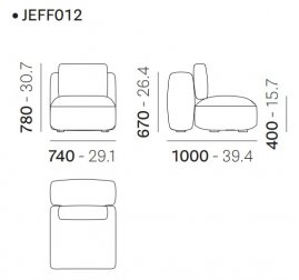 Модуль мягкий с подушкой Jeff