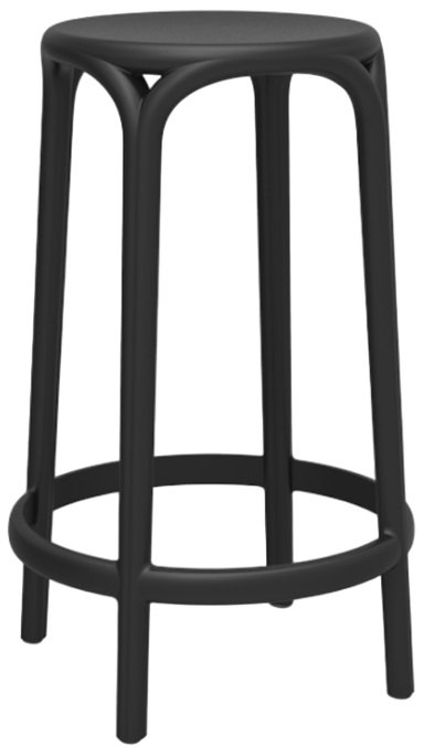 Табурет пластиковый полубарный Vondom Brooklyn Basic черный