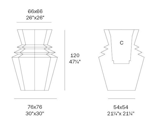 Кашпо пластиковое Origami Hinoki Basic