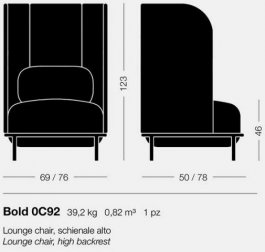 Кресло мягкое с высокой спинкой Bold