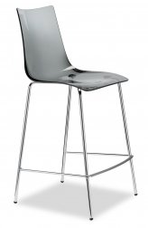 Стул барный прозрачный Scab Design Zebra Antishock серый
