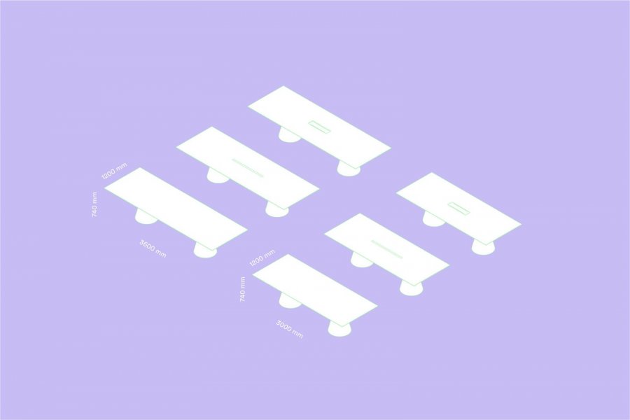 Стол с каналом для протяжки проводов Ikon Table CC