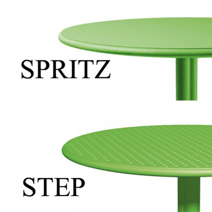 Стол пластиковый обеденный Spritz + Spritz Mini, белый, Ø605х400-765 мм