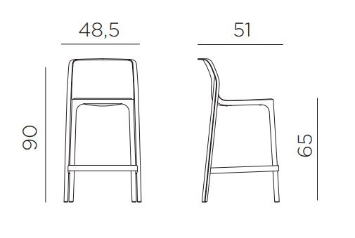 Стул пластиковый полубарный Nardi Net Stool Mini ментоловый