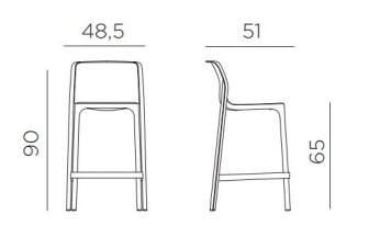 Стул пластиковый полубарный Nardi Net Stool Mini ментоловый